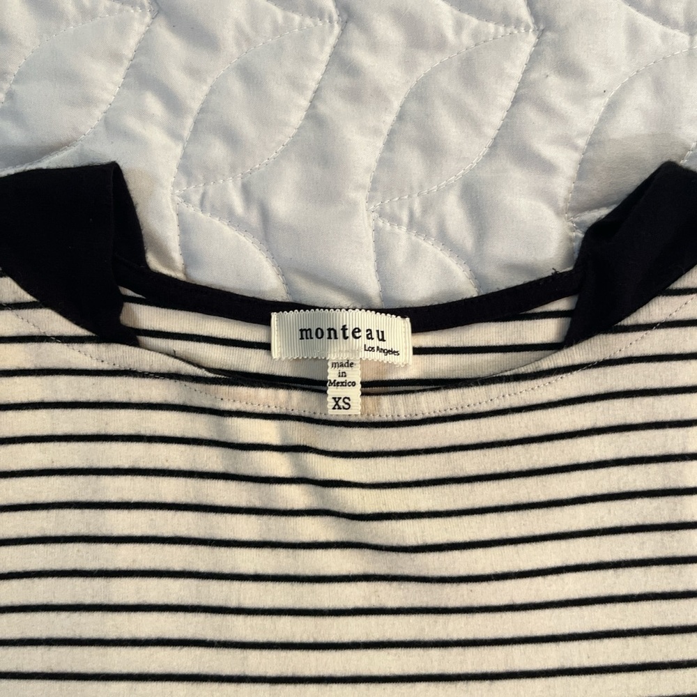 Striped Bodycon Mini Dress by Monteau Los Angeles, 3/4 sleeves, size xs - Picture 7 of 7